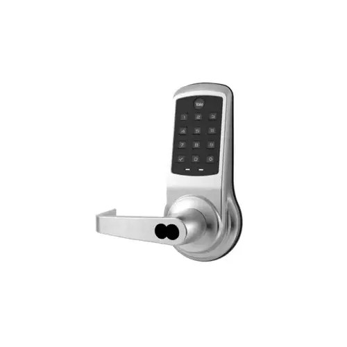 Yale Security Inc B-AU-NTB613-NR-626 NexTouch Pushbutton Keypad Bored Lock, Augusta Lever, No Radio - Standalone, SFIC - Best Prep, Less Core, Grade 1, Weather Resistant, Satin Chrome 626/US26D