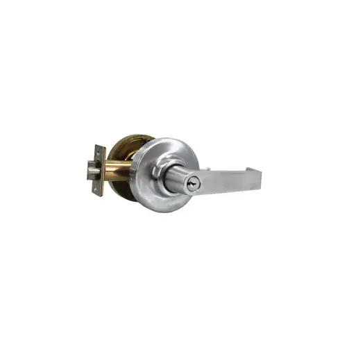 EU Storeroom Lever Lockset, Marks C Keyway, 6 Pin, 2-3/4" Backset, ANSI Strike, Grade 1, Satin Chrome US26D/626