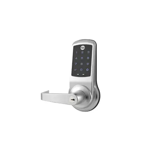 Yale Security Inc AU-NTB628-ZW3-2803-626 NexTouch Touchscreen Keypad Bored Lock, Augusta Lever, Z-Wave- Wireless Communication, Schlage C Keyway, Grade 1, Weather Resistant, Satin Chrome 626/US26D