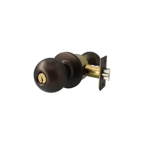 Storeroom Ball Knob, Schlage C Keyway, 2-3/8" Backset, Grade 2, Dark Oxidized Satin Bronze US10BE/613E