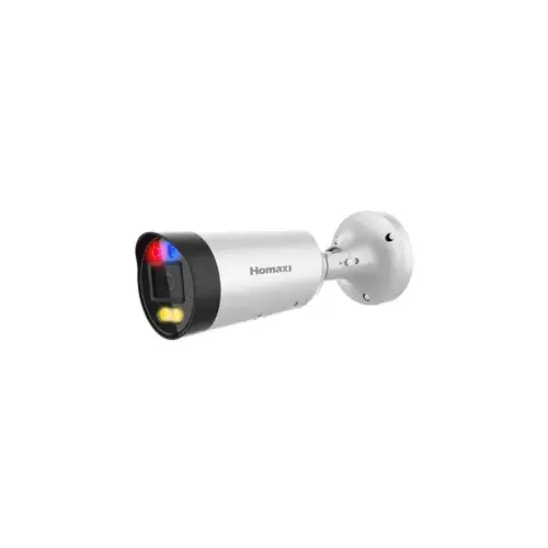 Homaxi Inc. IPC6BF6R8-AD-TPMSCR 8MP Active Deterrence Fixed Bullet Network Camera, Built in Microphone & Speaker, H.265+, 120dB WDR, 2.8mm, PoE, IP67, NDAA, White