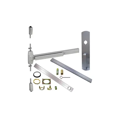 KIT - CD (Cylinder Dogging, Requires 1-1/4" Mortise Cylinder), SVR (Surface Vertical Rod) Smooth Exit Device, 990 Nightlatch Trim (Requires Rim Cylinder), 48" x 84", Grade 1, 630/US32D Stainless Steel