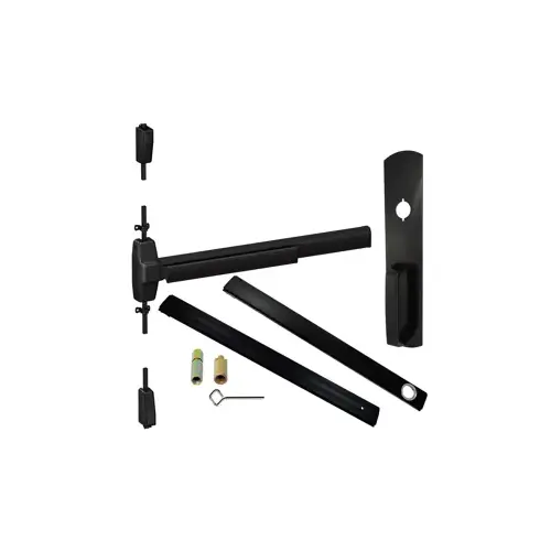 KIT - CD (Cylinder Dogging, Requires 1-1/4" Mortise Cylinder), SVR (Surface Vertical Rod) Smooth Exit Device, 990 Nightlatch Trim (Requires Rim Cylinder), 48" x 84", Grade 1, 711/US19 Black