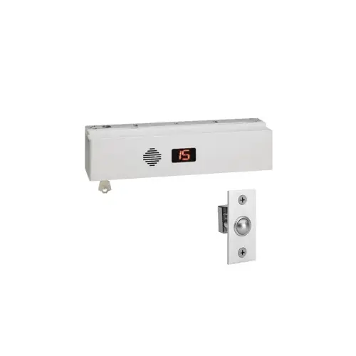 Security Door Controls 1511S-ND-K-V-D 1650lb EM Lock, Single Door Delayed Egress Electromagnetic Lock, NFPA 101, Fixed 15 Second Egress Delay, Built-in Keyswitch Reset, Door Position Status, Visual and Verbal Countdown and Alarm Tone, 12/24VDC, UL Listed, Grade 1, 628/US28 Satin Aluminum