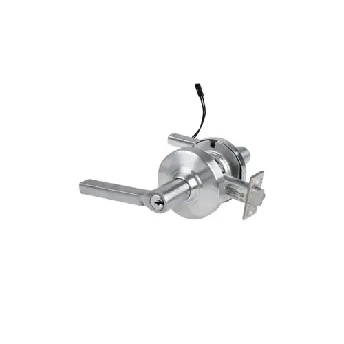 KIT - Grade 1 Vandlgard Storeroom Latitude Lever, Key in Lever, S123 Keyway (0-Bitted Cylinder Brushed Chrome), Request to Exit (RX), 2-3/4" Backset, UL, ANSI Strike, Satin Chrome 626, US26D