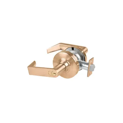 KIT - Grade 2, Office Rhodes Lever, FSIC Prep, Schlage Large Format IC Core Included, 6-Pin S123 Keyway (1-Bitted Brushed Brass Cylinder 606), 2-3/4" Backset, ANSI Strike, Satin Bronze 612, US10