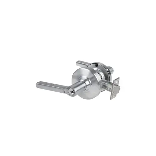 KIT - Grade 1 Vandlgard Entrance/Office Latitude Lever, Key in Lever, 6-Pin C145 Keyway (0-Bitted Satin Chrome Cylinder 626), 2-3/4" Backset, UL, ANSI Strike, Satin Chrome 626, US26D