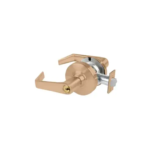 KIT - Grade 2, Classroom Saturn Lever, Key in Lever, C123 Keyway (0-Bitted Brushed Brass Cylinder 606), 2-3/8" Backset, ANSI Strike, Satin Bronze 612, US10