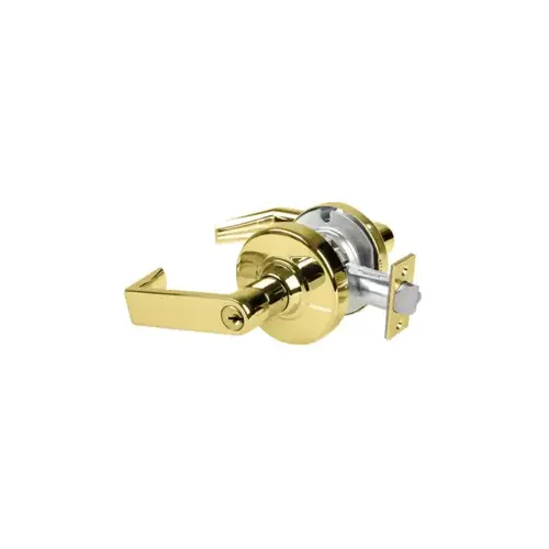 KIT - Grade 2, Classroom Saturn Lever, Key in Lever, E Keyway (0-Bitted Brushed Brass Cylinder 606), 2-3/4" Backset, ANSI Strike, Bright Brass 605, US3