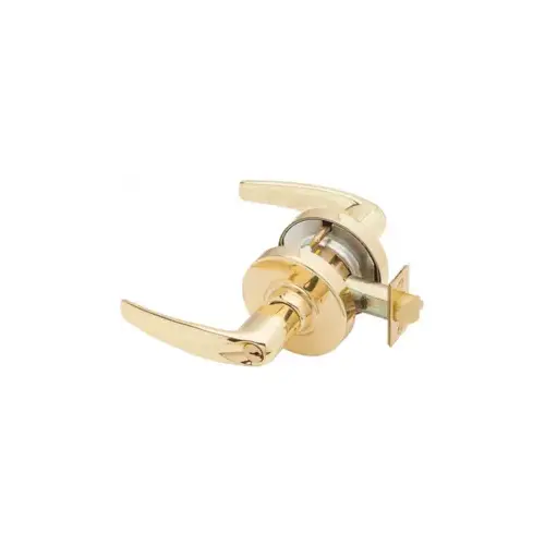 KIT - Grade 2, Storeroom Athens Lever, Key in Lever, C Keyway (Brushed Brass Cylinder 606), 2-3/4" Backset, ANSI Strike, Bright Brass 605, US3