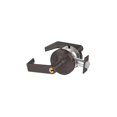 KIT - Grade 1 Vandlgard Entrance/Office Rhodes Lever, Key in Lever, 6-Pin C145 Keyway (0-Bitted Brushed Brass Cylinder 606), 2-3/4" Backset, UL, ANSI Strike, Oil Rubbed Bronze 613, US10B