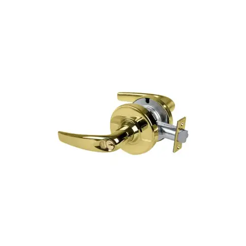 KIT - Grade 2, Office Athens Lever, FSIC Prep, Schlage Large Format IC Core Included, 6-Pin E Keyway (1-Bitted Brushed Brass Cylinder 606), 2-3/8" Backset, ANSI Strike, Bright Brass 605, US3