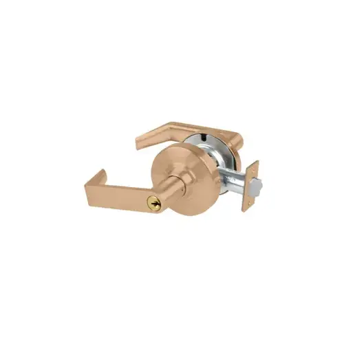 KIT - Grade 2, Classroom Rhodes Lever, Key in Lever, C Keyway (Brushed Brass Cylinder 606), 2-3/8" Backset, ANSI Strike, Satin Bronze 612, US10