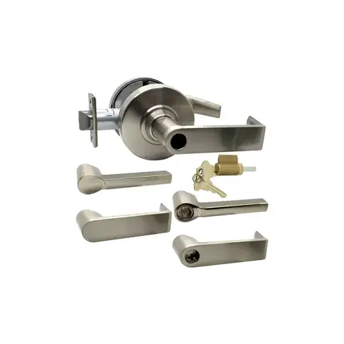 KIT - Grade 1 Classroom, Cylindrical Lock, Lattitude Lever, Key-in-Lever Schlage Keyway, C Keyway (0-Bitted Brushed Chrome Cylinder 626), 2-3/4" Backset, UL, ANSI Strike, 619/US15 Satin Nickel