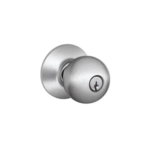 Grade 2 Entry Orbit Knob, 2-3/4 Backset (11-096), ANSI Strike (10-025), C Keyway, Satin Chrome 626, US26D