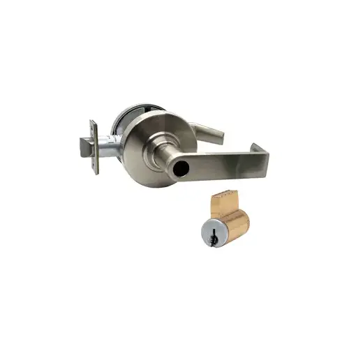 KIT - Grade 1 Entrance/Office, Cylindrical Lock, Rhodes Lever, Key-in-Lever Schlage Keyway, E Keyway (0-Bitted Brushed Chrome Cylinder 626), 2-3/4" Backset, UL, ANSI Strike, 619/US15 Satin Nickel