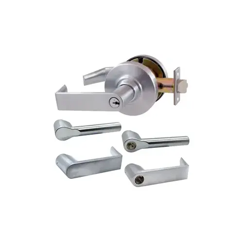 KIT - Grade 1 Classroom, Cylindrical Lock, Broadway Lever, Key-in-Lever Schlage Keyway, C Keyway (0-Bitted Brushed Chrome Cylinder 626), 2-3/4" Backset, UL, ANSI Strike, 626/US26D Satin Chrome