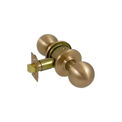 Grade 2 Passage Orbit Knob 2-3/4" Backset (11-116). ANSI Strike (10-025), Satin Bronze 612, US10