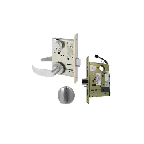 KIT - Electrified Mortise Lock, LNP - LN Rose x P Lever, Fail Secure 24V, RX Request to Exit Switch, Less Mortise Cylinder, Grade 1, 626/26D Satin Chrome