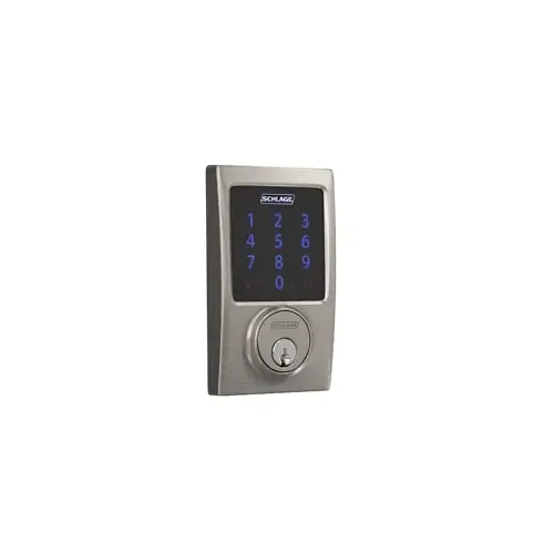 Touchscreen Deadbolt Camelot with Z-Wave, Built in Alarm, Adjustable Backset, Grade 1, C Keyway, Satin Nickel 619, US15