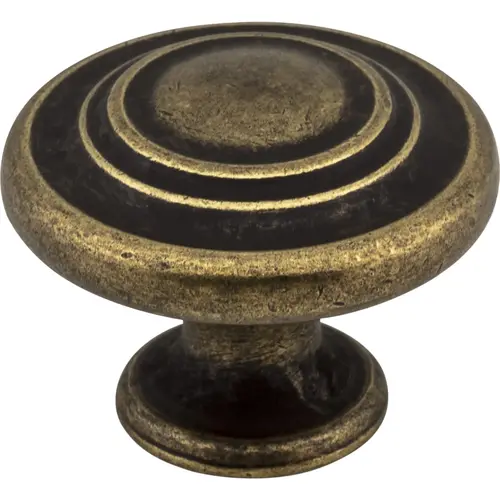 Arcadia 1-5/16" Diameter Mushroom Knob Distressed Antique Brass