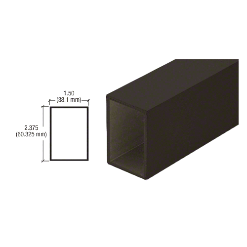 Brown 1.5" x 2.375" Aluminum Box Extrusion - 212" Length