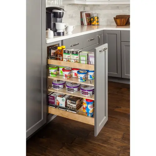 8" "No Wiggle" Base Cabinet Soft-close Pullout UV Coated