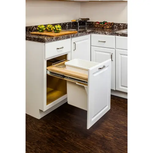 Single Grey 35 Quart Top-Mount Trashcan Pullout for 12" Opening