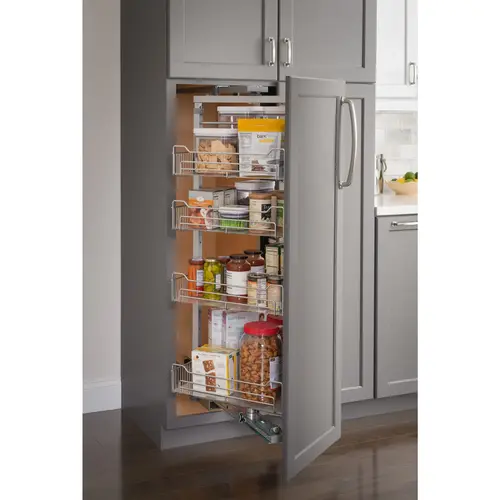 Hardware Resources CPSO1586SC 15" Wide 86" Tall Chrome Wire Soft-close Pantry Swingout