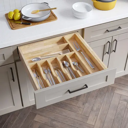 Hardware Resources DO21A-B24 15"- 20" Adjustable Cutlery Drawer Insert UV Coated