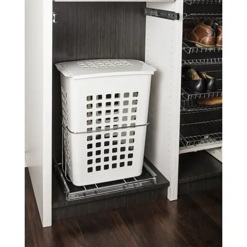 Hardware Resources HP-BM1424WPC Laundry Hamper Pullout Polished Chrome