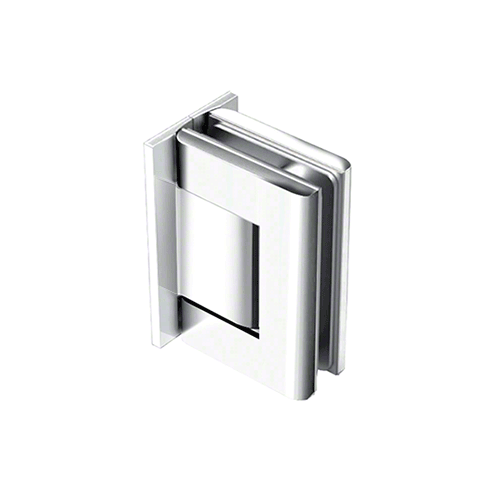 Polished Stainless Vernon Full Back Plate Wall-to-Glass Hinge / Hold Open