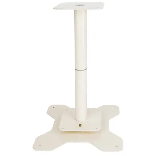 Lazy Susan Pole System for Two Kidney Shelves Cream White