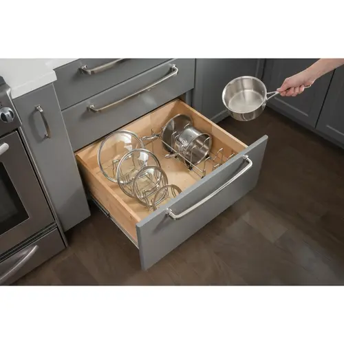 Lid Organizer Insert for Peg Board Drawer Insert Polished Chrome