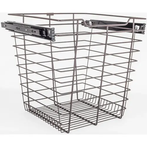 Hardware Resources POB1-141717ORB Dark Bronze Closet Pullout Basket with Slides 14"D x 17"W x 17"H