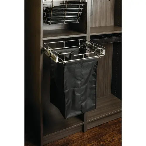 Chrome 14" Deep Pullout Canvas Hamper with Removable Laundry Bag