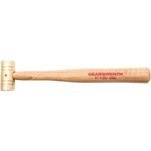 GEARWRENCH 81-110G Brass Hammers with Fiberglass Handles, 0.5 lb Head, 1 in Face Clear