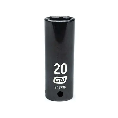 GEARWRENCH 84578N Impact Socket, 1/2 in Drive Size, 20 mm Opening Size, 6-point, Deep Length