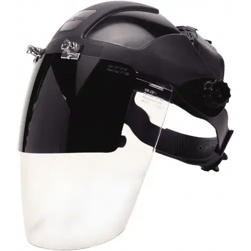 DP4  Series Multi-Purpose Faceshield, Flip-Up IR Window & Ratcheting Headgear, AF/Clear, Shade 6 IR, 9 in H x 12.125 in L Clear; SH6