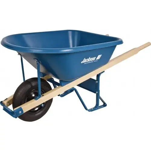 JACKSON PROFESSIONAL TOOLS MP575T22BB 5.75 Cu Ft Capacity Wheelbarrow with 16" Pneumatic Wheel