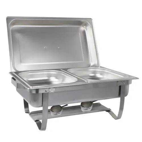 STERNO 70153 a Stainless Steel Constructiona Easy Storage Foldable Framea 2 Fuel Holdersa 1 Fuel Holder Traya 1 Foldable Framea 1 Lida 1 - 4 Deep Water Pana 2 - 2 Deep Food Pans STERNO BUFFET CHAFER 8 PC SET