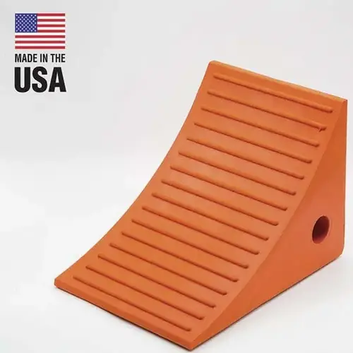 CHECKERS UC1600 General Purpose Utility Wheel Chock, 11.25 in L x 8 in W x 8.25 in H, Orange, Includes Mounting Hole