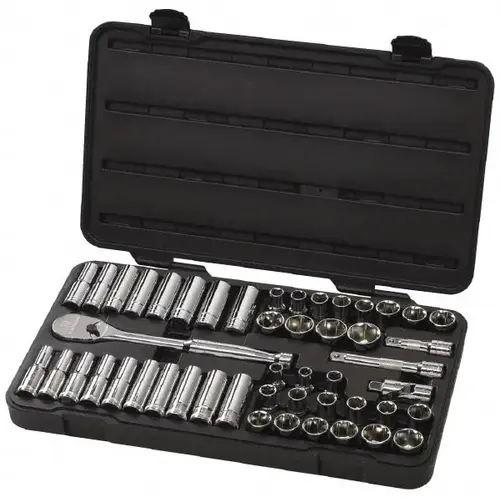 49-piece 1/2 in Drive 6-Point Socket Sets, SAE/Metric