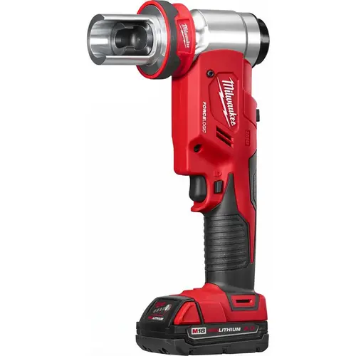 M18 18V Lithium-Ion Cordless FORCE LOGIC 6 Ton Knockout Tool 1/2 in. to 2 in. Kit w/(1) 2.0 Ah Battery, Die Set Black
