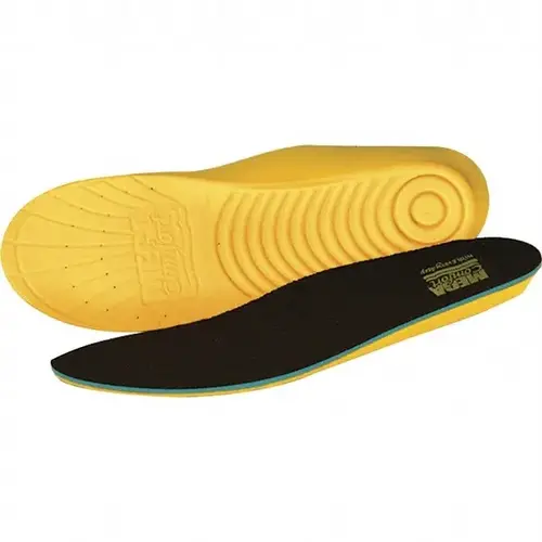Personal Anti-Fatigue Mat Insole, Men's 14 and 15, Dual-Layer Memory Foam, Black/Yellow Pair