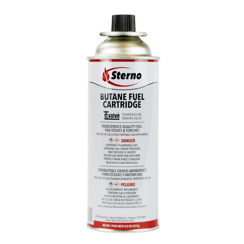 STERNO 50162 Sterno 8 Ounce Butane Fuel With Tsv And Rvr, 4 Each