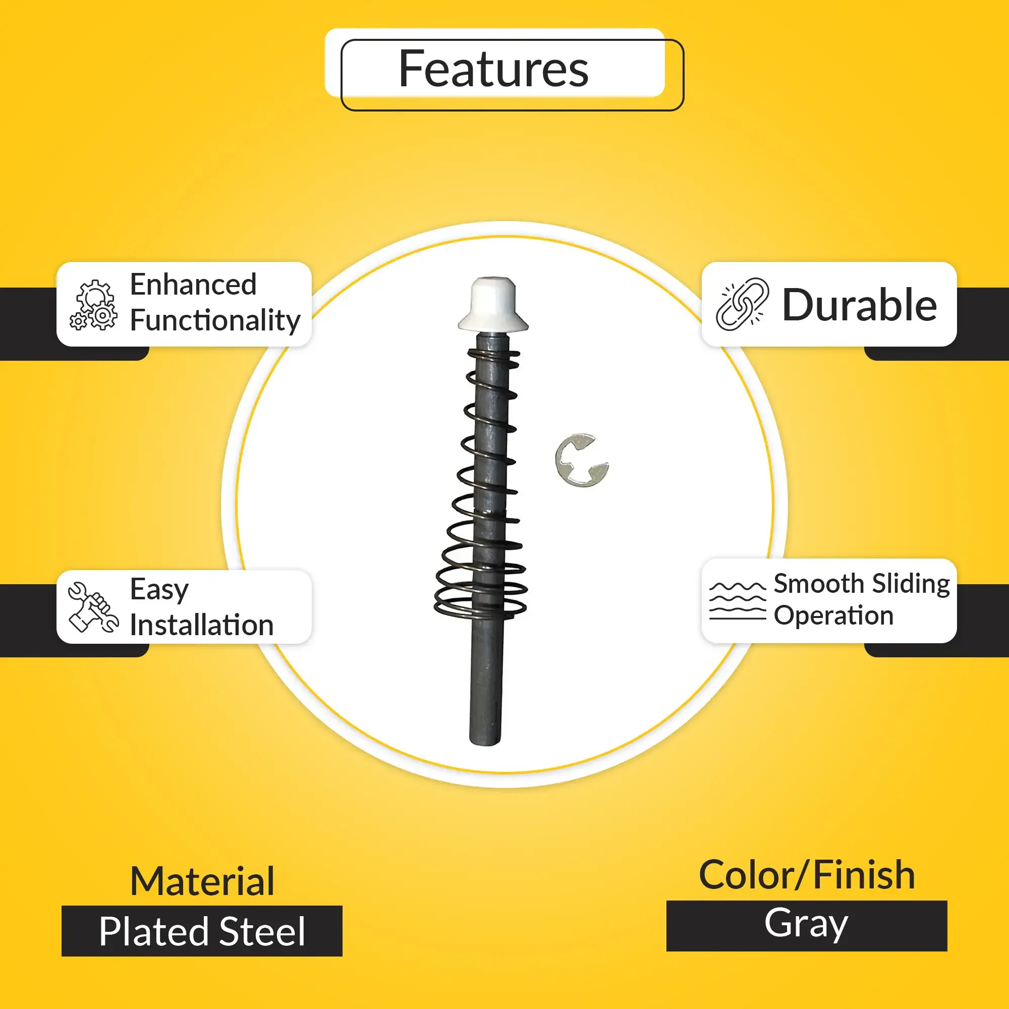 thumbnail image 2 of Brixwell Bi-Fold Pin Assembly,Plated Steel,Gray,4-3/4\" Height,1/4\" Width 2 of 12