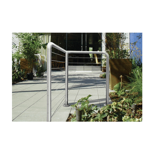 Polished Stainless Steel 1.9" Outside Diameter Schedule 40 "Welded" Post Railing System for Use with Cable Infill Panels