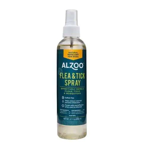 Alzoo 001-136408 Plant-Based Flea & Tick Spray for Dogs & Cats - 8 fl oz Spray