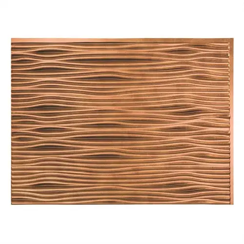 Fasade B65-31 Fasade 18.25 in. x 24.25 in. Antique Bronze Waves PVC Decorative Tile Backsplash